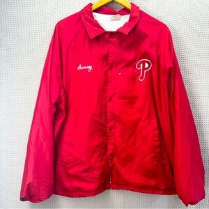 Vtg Auburn Sportswear XXL Phillies Philadelphia Snap Red Bomber Jacket “Sonny”